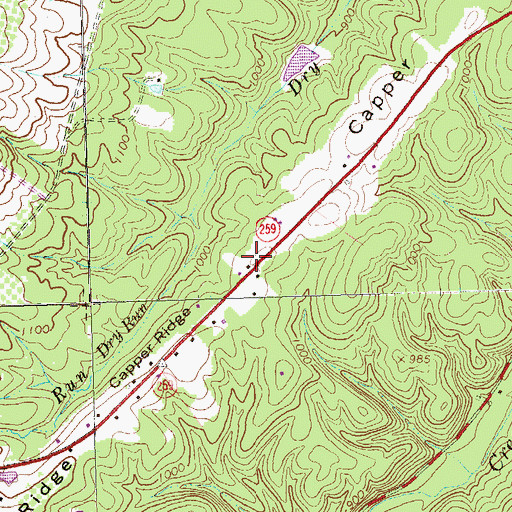 Topographic Map of Capper Ridge, VA
