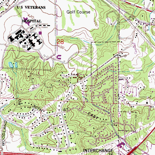 Topographic Map of Hillswood, AL