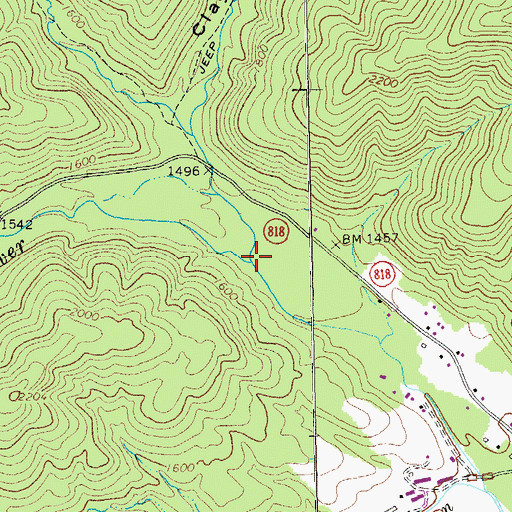 Topographic Map of Carr Run, VA