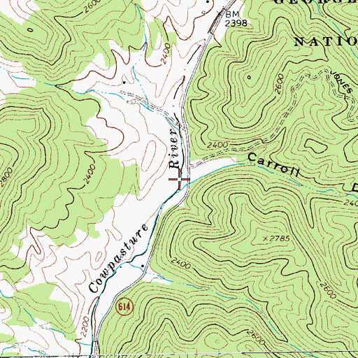 Topographic Map of Carroll Draft, VA