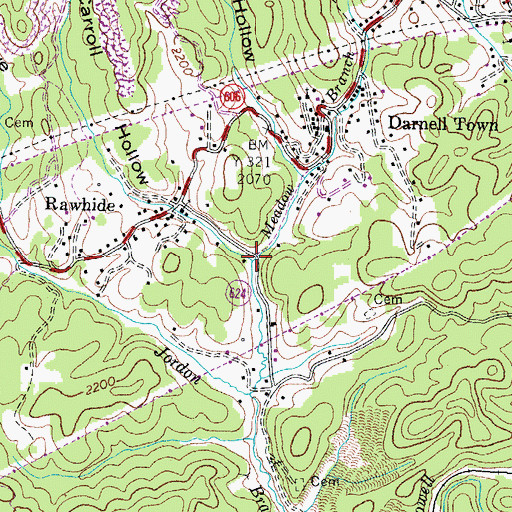 Topographic Map of Carroll Hollow, VA