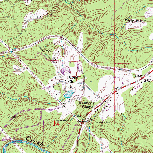 Topographic Map of Hillview, AL