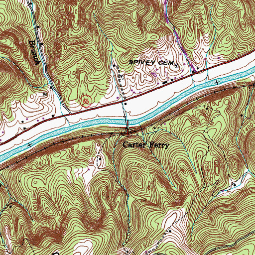 Topographic Map of Carter Ferry, VA