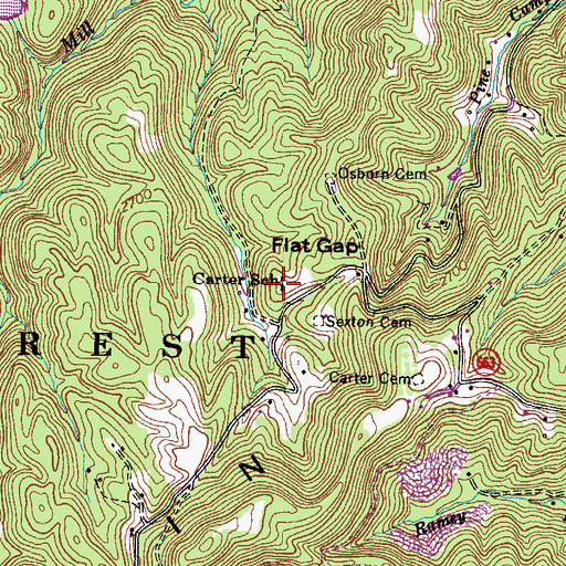 Topographic Map of Carter School, VA