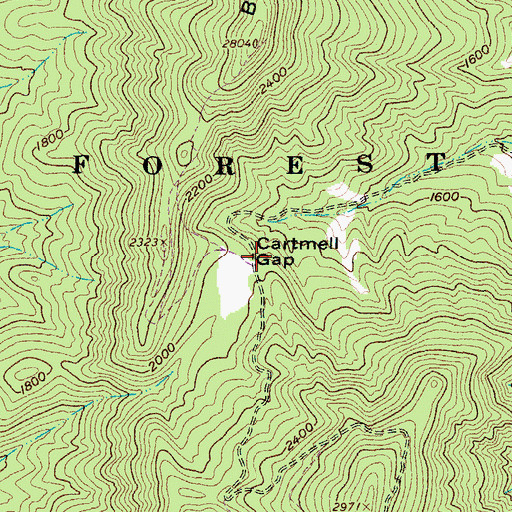 Topographic Map of Cartmell Gap, VA