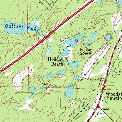 Topographic Map of Holiday Beach, AL