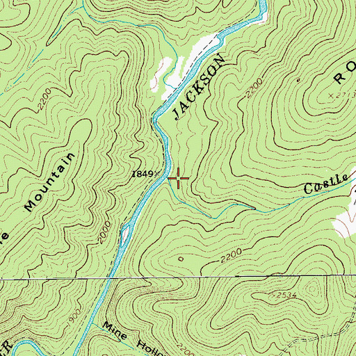 Topographic Map of Castle Run, VA