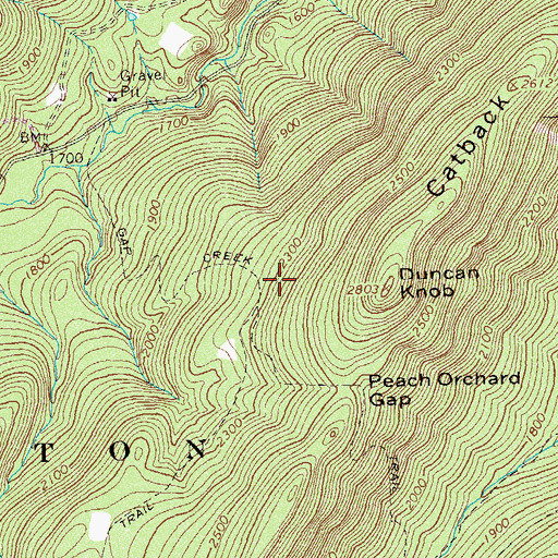 Topographic Map of Gap Creek Trail, VA