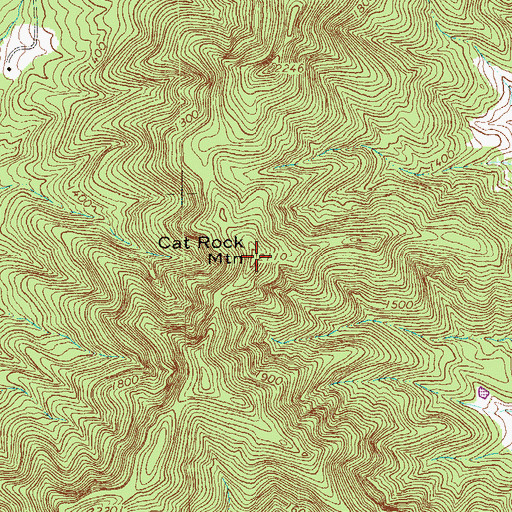 Topographic Map of Cat Rock Mountain, VA