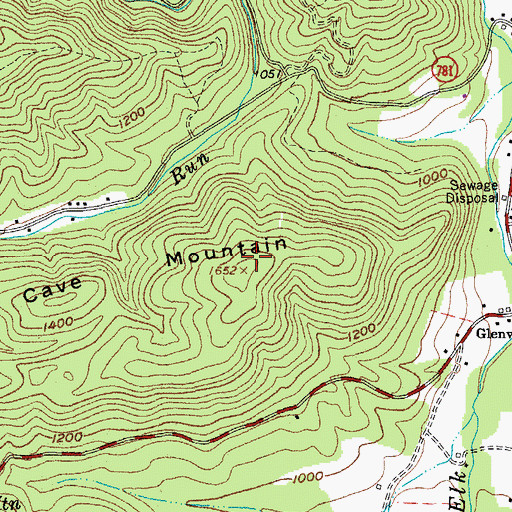 Topographic Map of Cave Mountain, VA