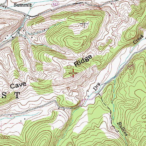 Topographic Map of Cave Ridge, VA