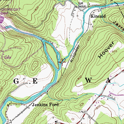 Topographic Map of Cedar Creek, VA