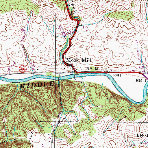 Topographic Map of Cedar Creek, VA