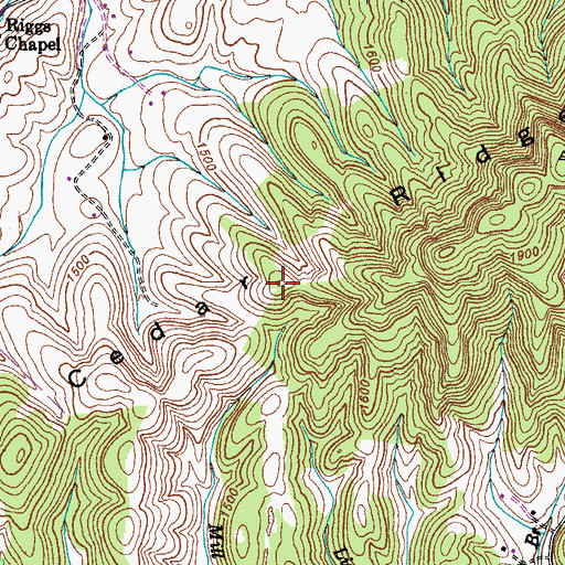 Topographic Map of Cedar Ridge, VA