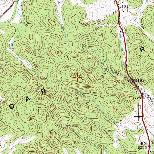 Topographic Map of Cedar Ridge, VA