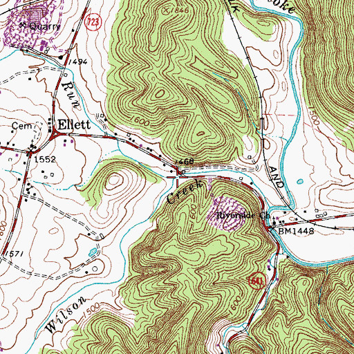 Topographic Map of Cedar Run, VA