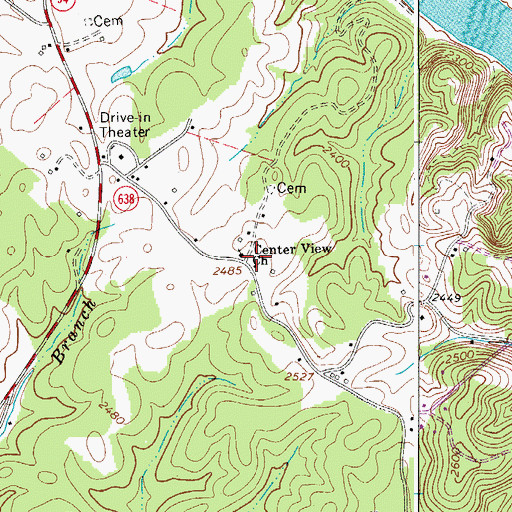 Topographic Map of Center View Church, VA