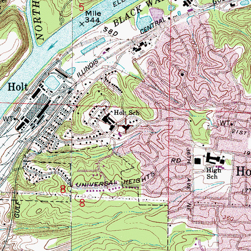Topographic Map of Holt Baptist Church, AL