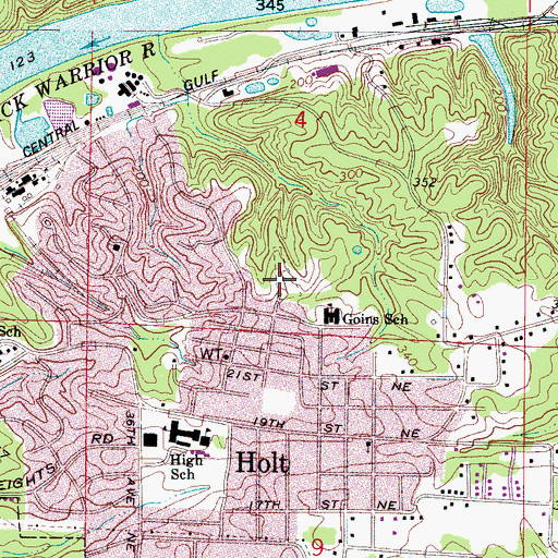 Topographic Map of Holt Cemetery, AL