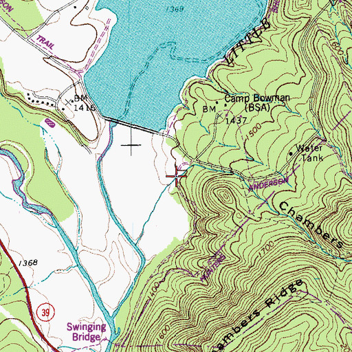 Topographic Map of Chambers Hollow, VA