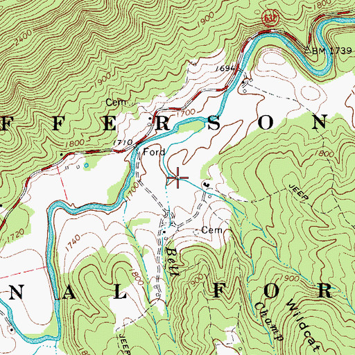 Topographic Map of Champ Branch, VA