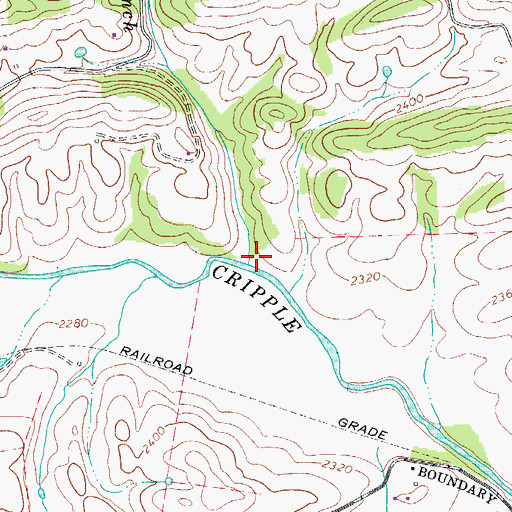 Topographic Map of Chaney Branch, VA