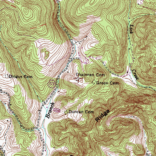 Topographic Map of Chapman Cemetery, VA