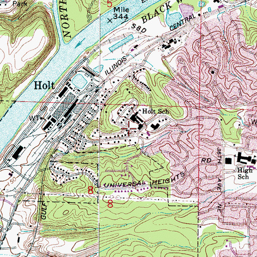 Topographic Map of Holt United Methodist Church, AL