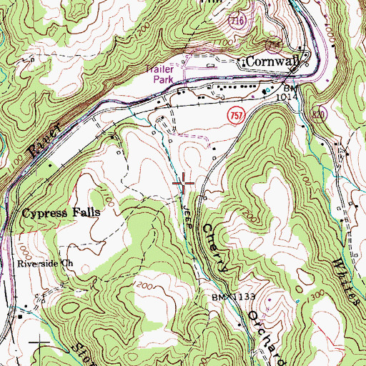 Topographic Map of Cherry Orchard Hollow, VA