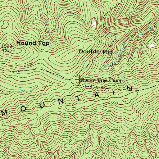 Topographic Map of Cherry Tree Camp, VA