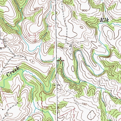 Topographic Map of Chestnut Branch, VA