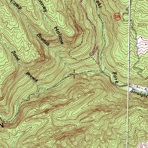 Topographic Map of Chestnut Camp Branch, VA
