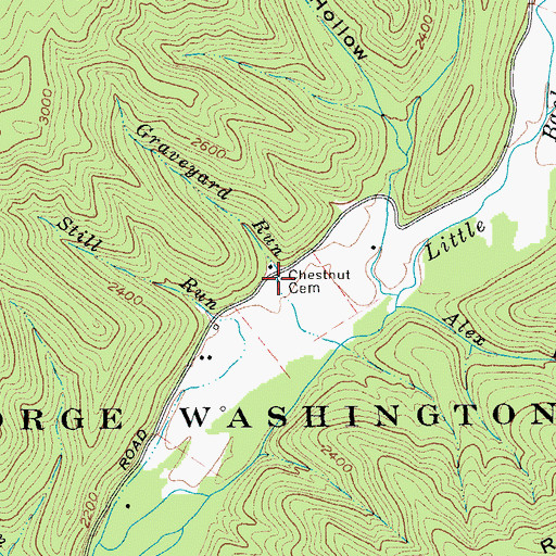 Topographic Map of Chestnut Cemetery, VA