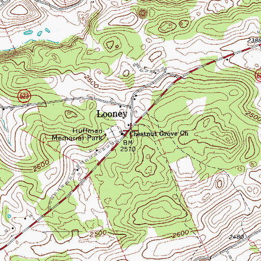Topographic Map of Chestnut Grove Church, VA