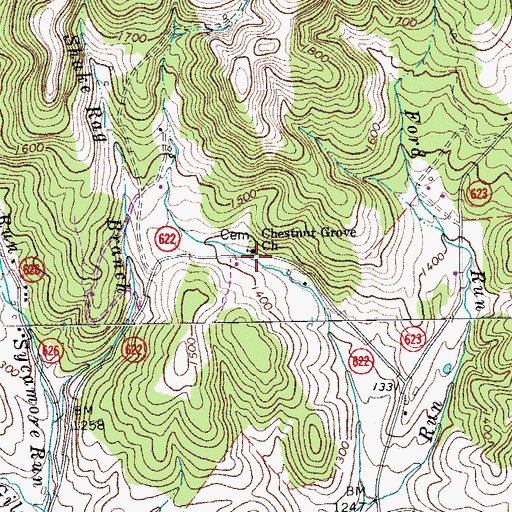 Topographic Map of Chestnut Grove Church, VA