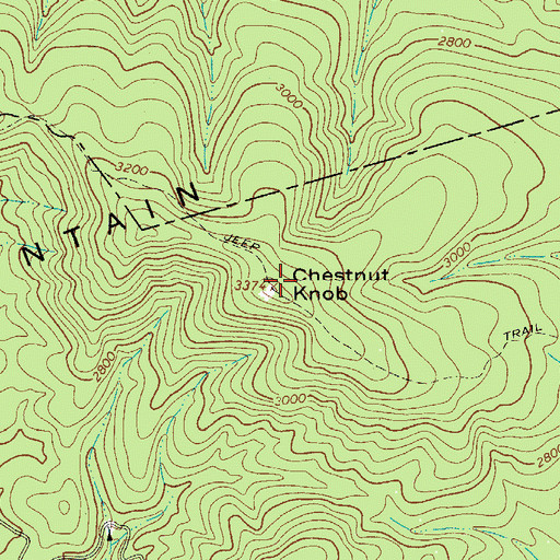 Topographic Map of Chestnut Knob, VA