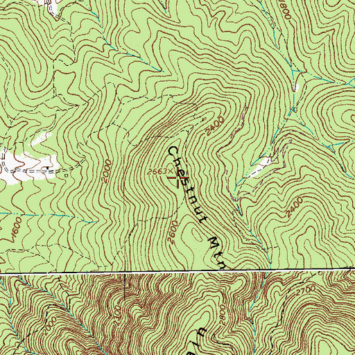 Topographic Map of Chestnut Mountain, VA