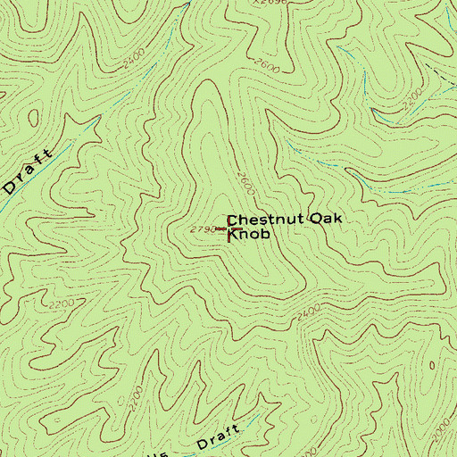 Topographic Map of Chestnut Oak Knob, VA