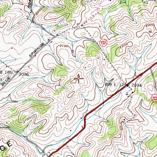 Topographic Map of Chestnut Ridge, VA