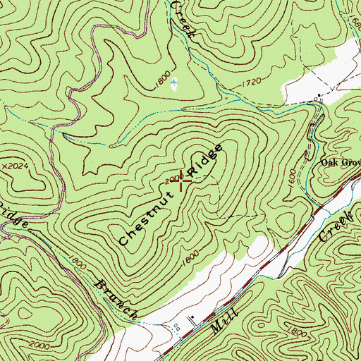 Topographic Map of Chestnut Ridge, VA