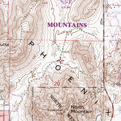 Topographic Map of North Mountain Flood Detention Dam Number Two A, AZ