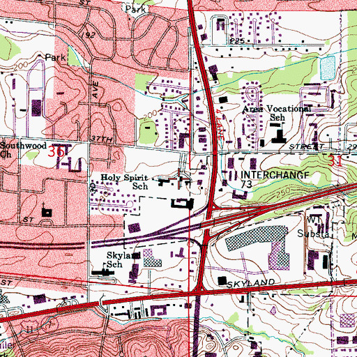 Topographic Map of Holy Spirit Catholic Church, AL
