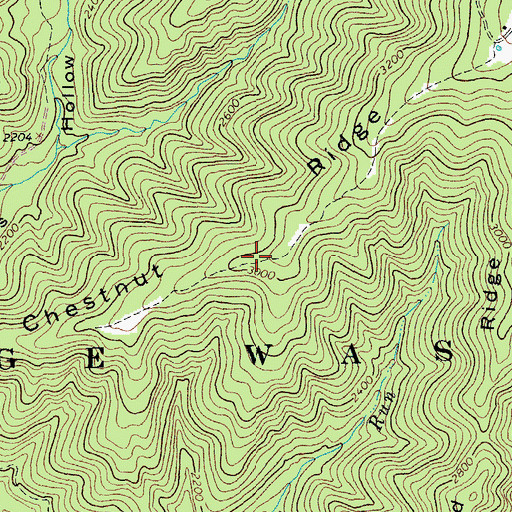Topographic Map of Chestnut Ridge, VA
