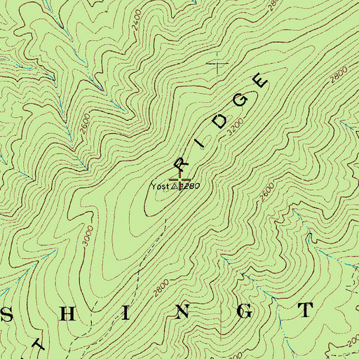 Topographic Map of Chestnut Ridge, VA