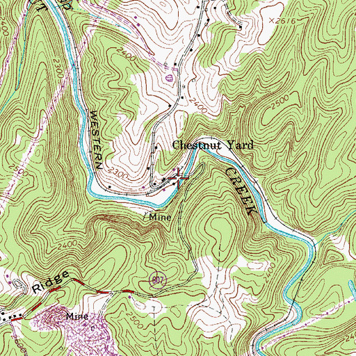 Topographic Map of Chestnut Yard, VA
