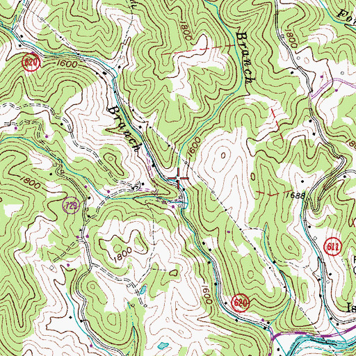 Topographic Map of Childress Branch, VA