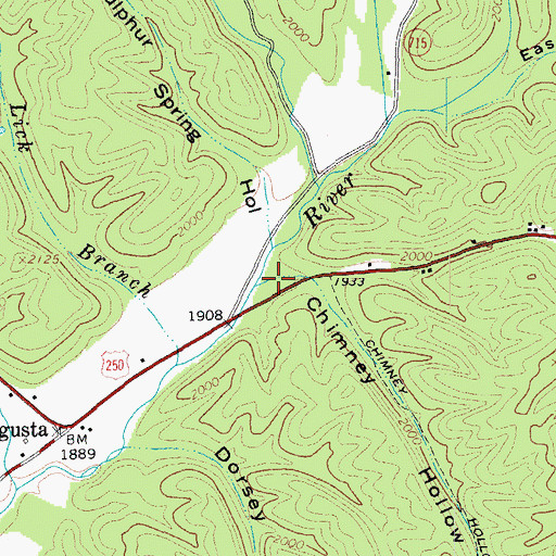Topographic Map of Chimney Hollow, VA