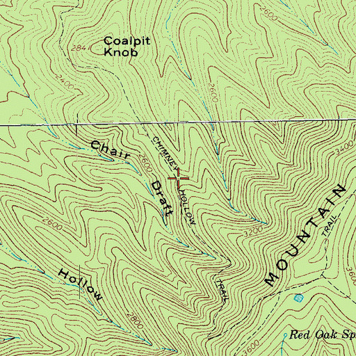 Topographic Map of Chimney Hollow Trail, VA