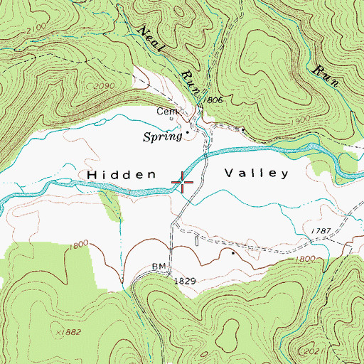 Topographic Map of Chimney Run, VA