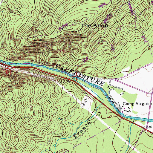 Topographic Map of Chinquapin Branch, VA